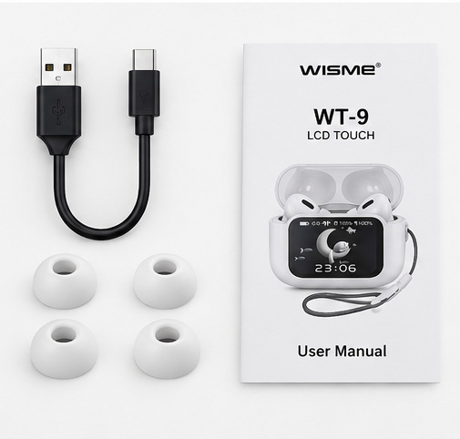 هندزفری بلوتوثی هوشمند WISME WT-9 LCD Touch ANC Bluetooth 5.4 - تصویر 6